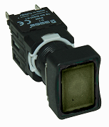 D100DDH Кнопка нажимная прямоугольная 16 мм без фиксации черная (1НО). РИТЕТ